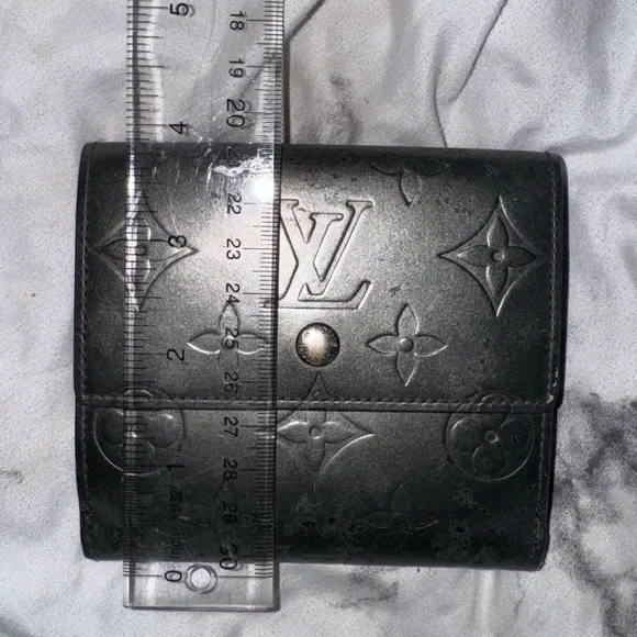 Louis Vuitton Matte Dark Gray Monogram Compact Wallet - Picture 15 of 15